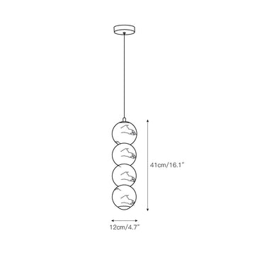 Pearl Alabaster Pendant Light – detail 5 — Dimension drawings 3