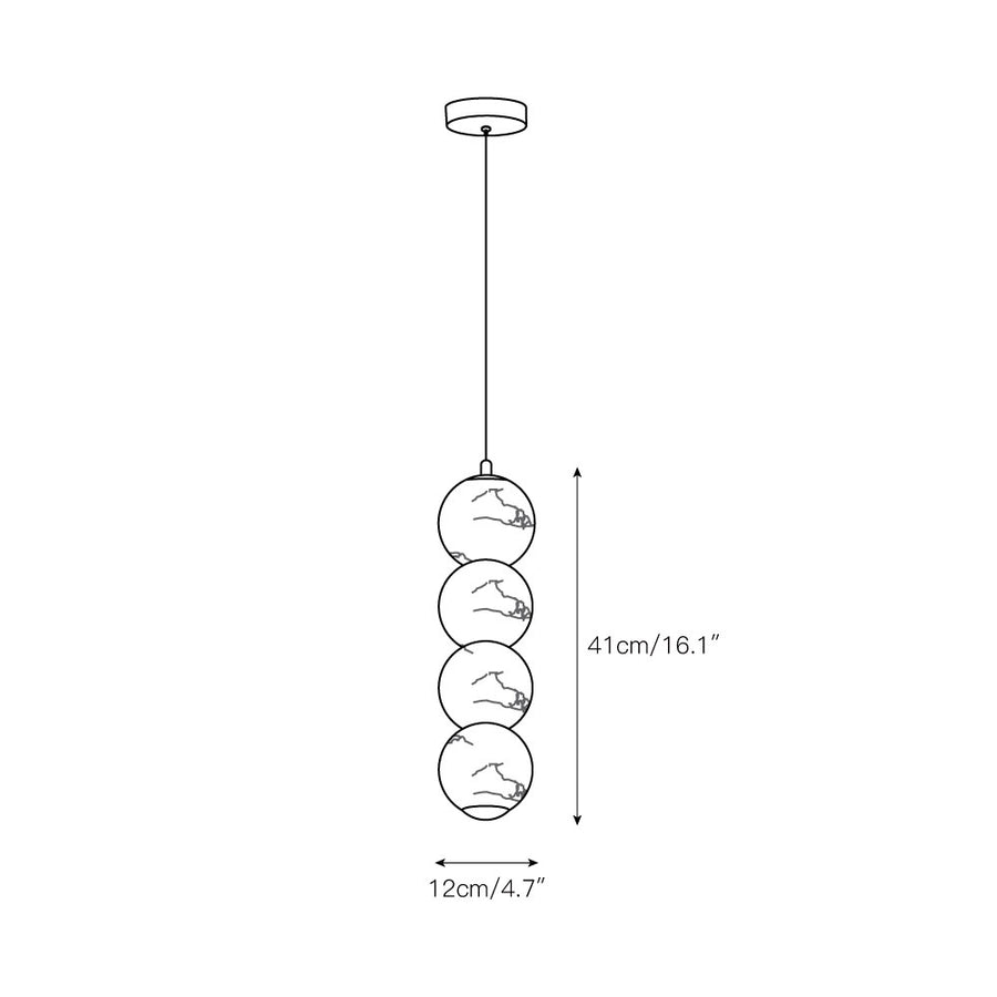 Pearl Alabaster Pendant Light – detail 5 — Dimension drawings 3