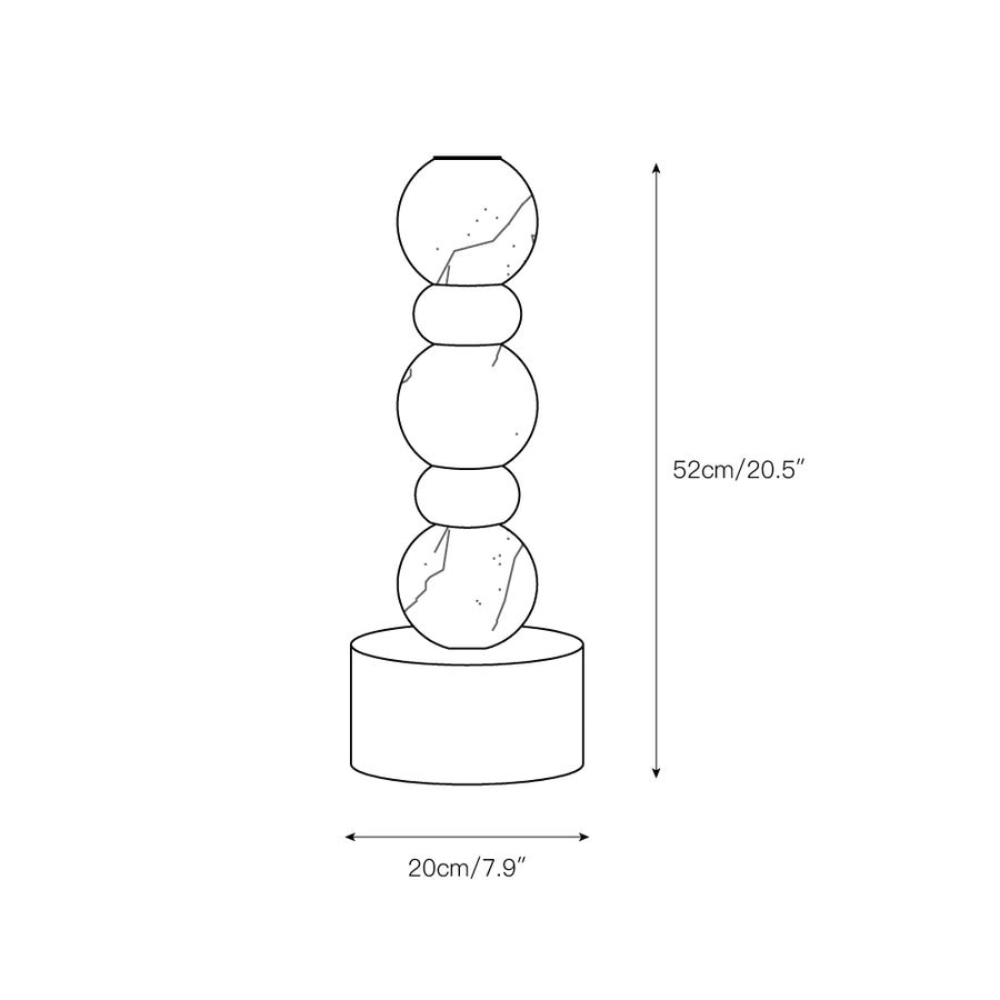 Pearl Xyx Alabaster Table Lamp – detail 3 — Dimension drawings 1