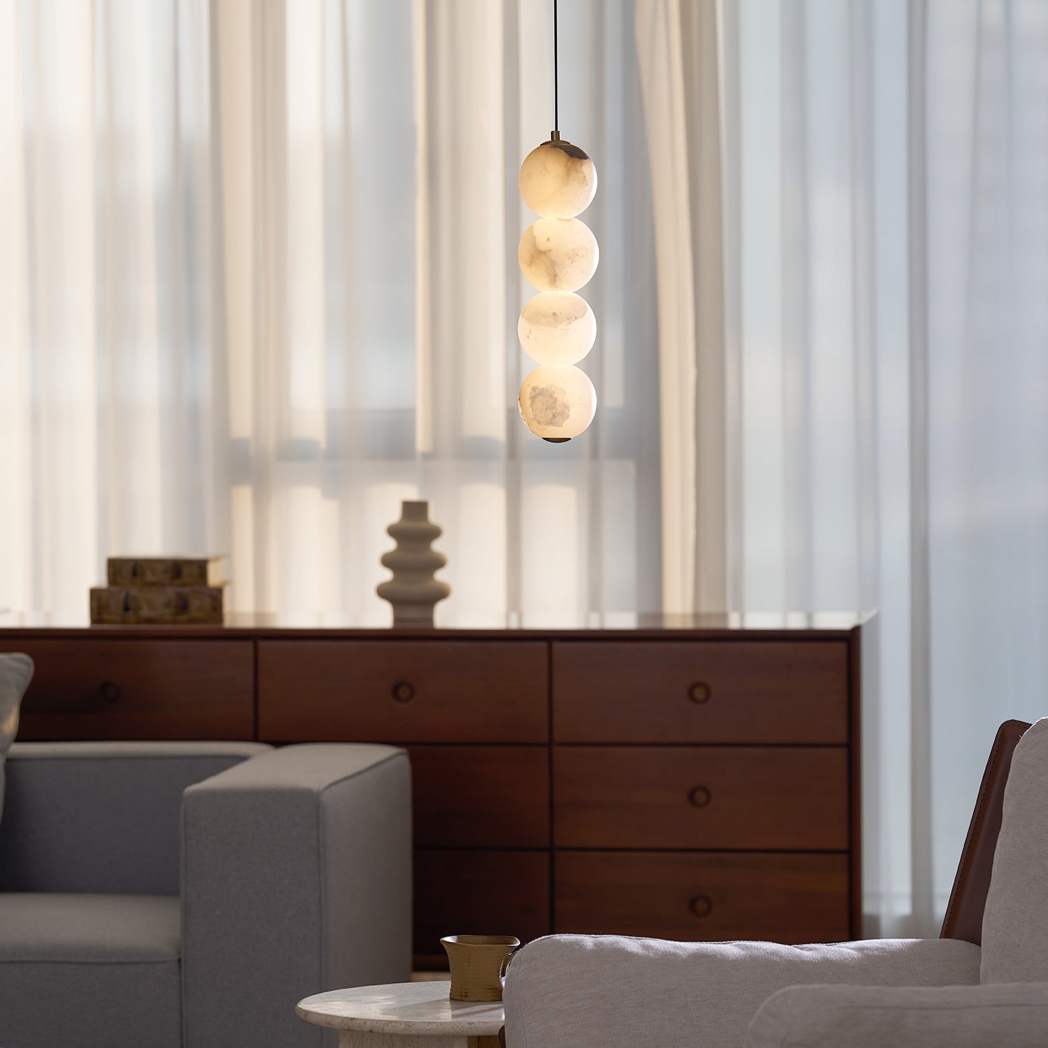 Pearl Alabaster Pendant Light