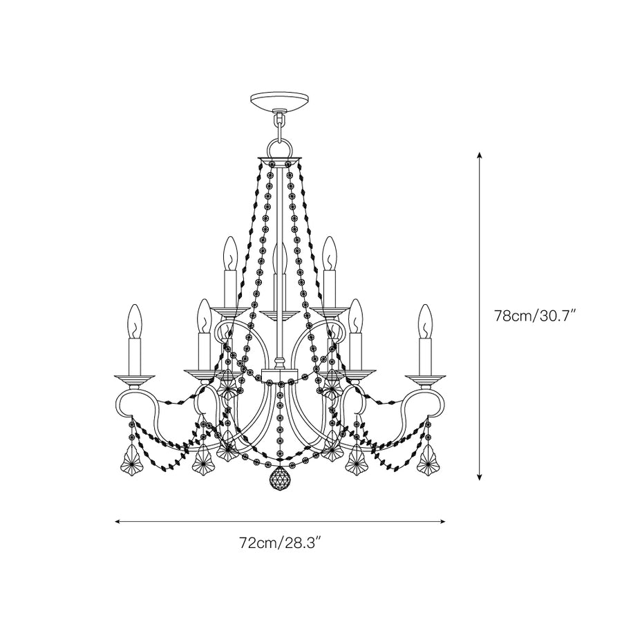 Pennington Chandelier – detail 6 — Dimension drawings 4