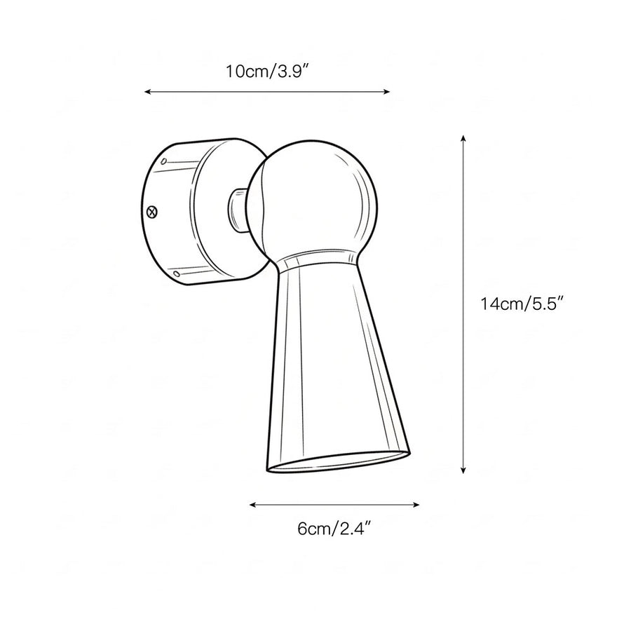Peppone Wall Lamp – detail 3 — Dimension drawings 1