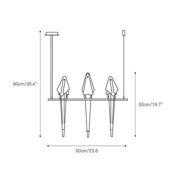 Perch Chandelier – detail 5 — Dimension drawings 1