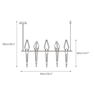 Perch Chandelier – detail 6 — Dimension drawings 2