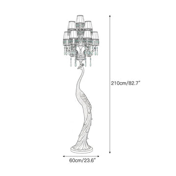 Perky Peacock Floor Lamp – detail 3 — Dimension drawings 1