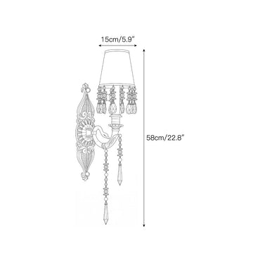 Perky Peacock Wall Sconce – detail 3 — Dimension drawings 1