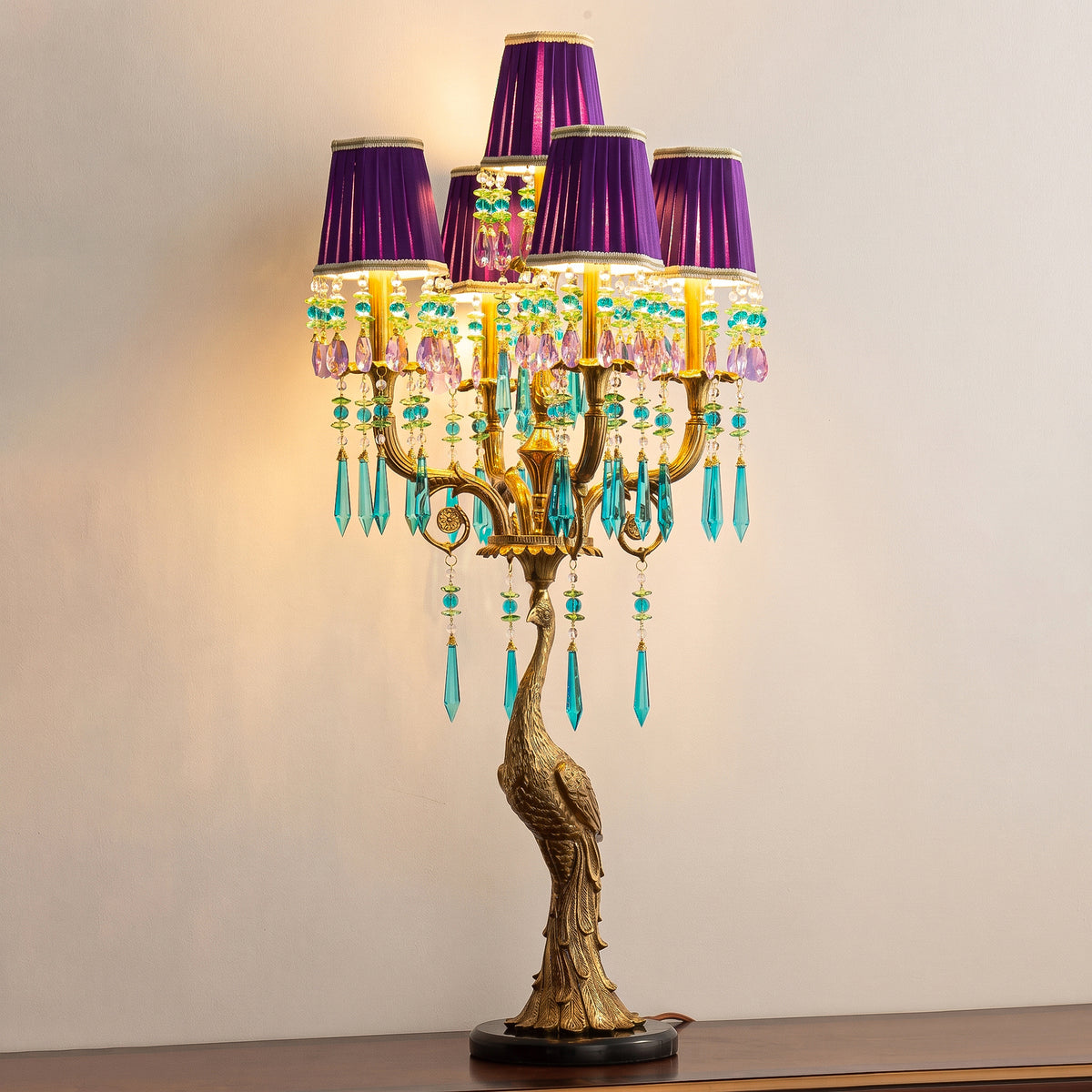 Perky Peacock Table Lamp