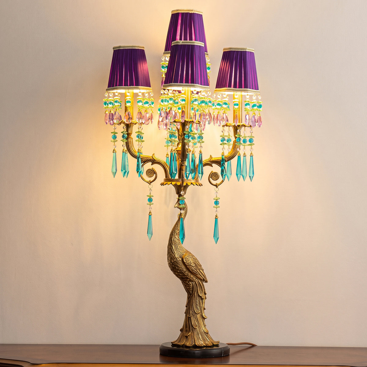 Perky Peacock Table Lamp