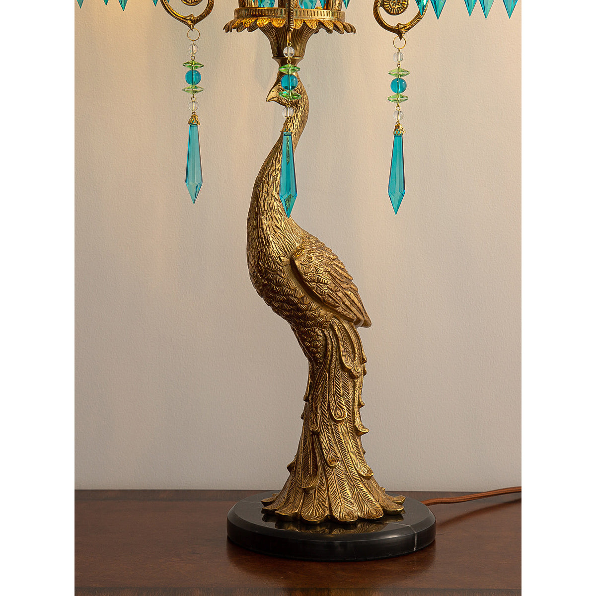 Perky Peacock Table Lamp