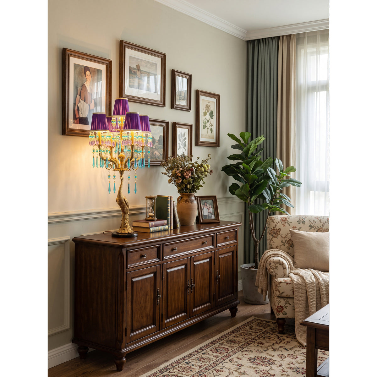 Perky Peacock Table Lamp