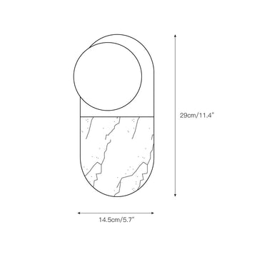 Pfaffikon Marble Sconce – detail 3 — Dimension drawings 1