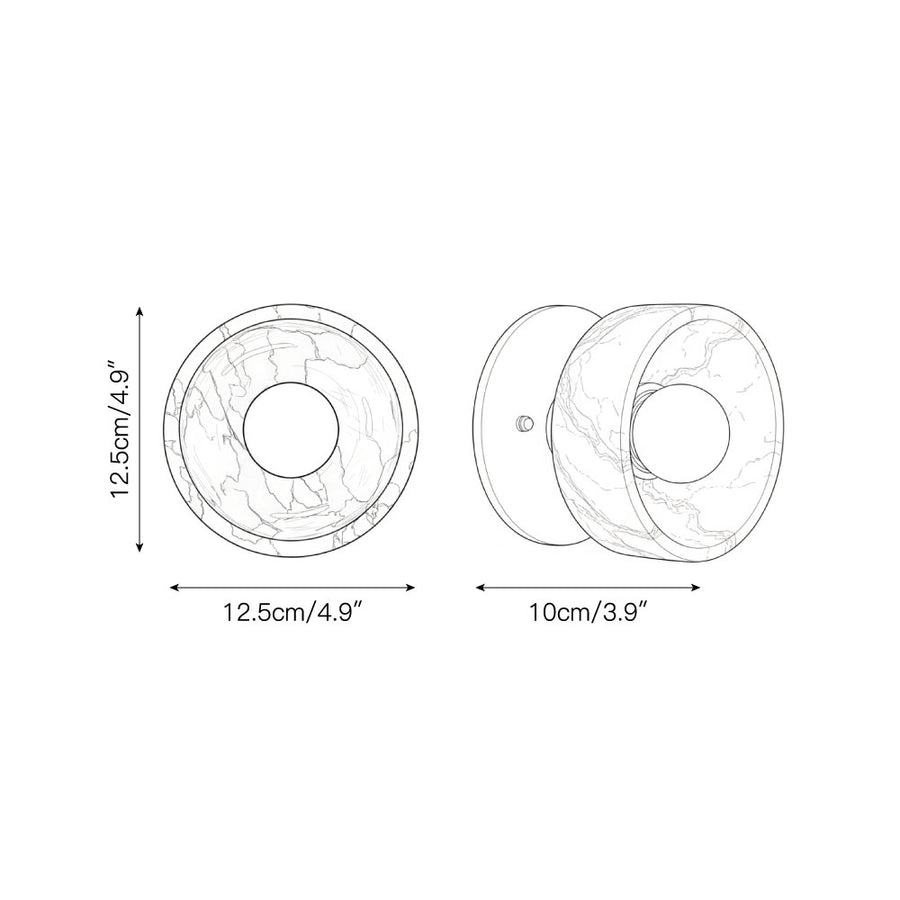 Piedra Wall Lamp – detail 3 — Dimension drawings 1