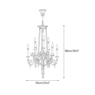 Louis XVI Brass Chandelier – detail 3 — Dimension drawings 1