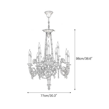 Louis XVI Brass Chandelier – detail 4 — Dimension drawings 2