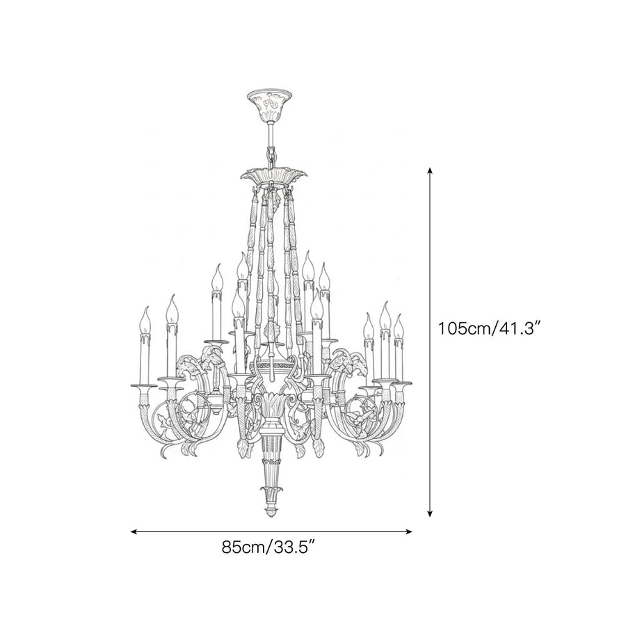 Louis XVI Brass Chandelier – detail 5 — Dimension drawings 3