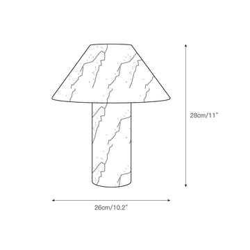 Pillar Stone Table Lamp – detail 3 — Dimension drawings 1
