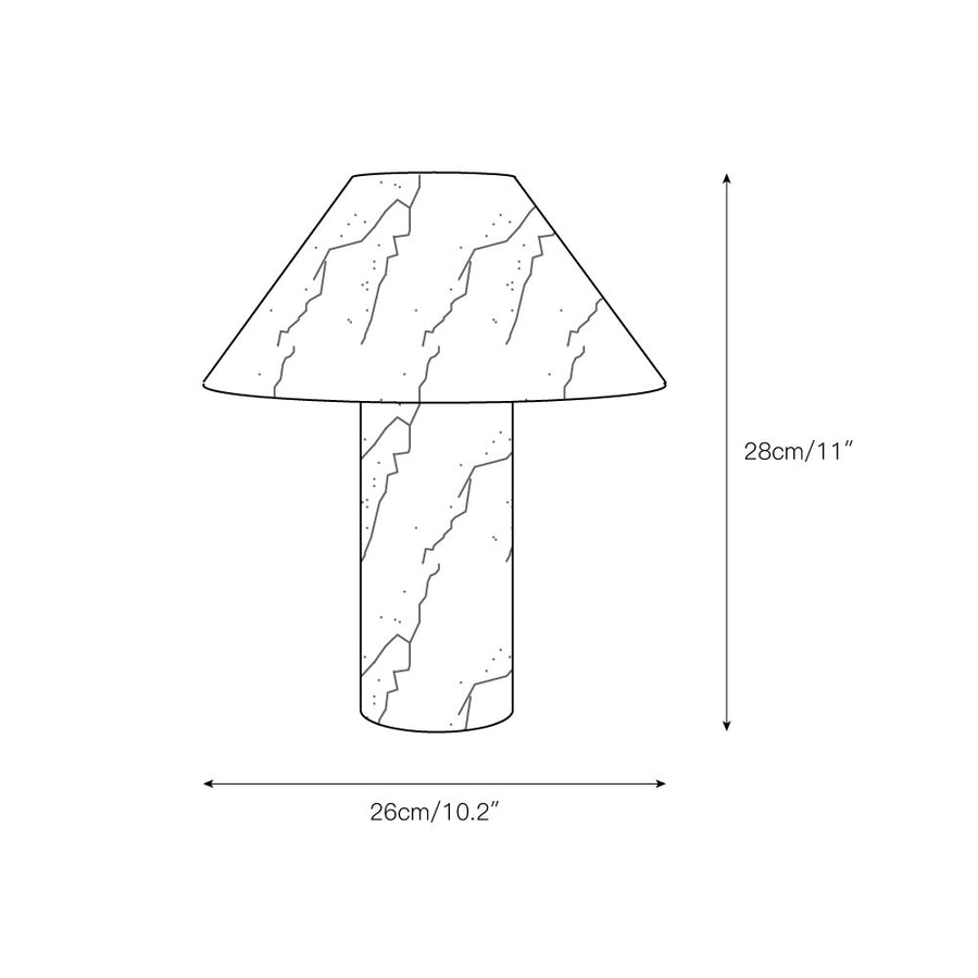 Pillar Stone Table Lamp – detail 3 — Dimension drawings 1