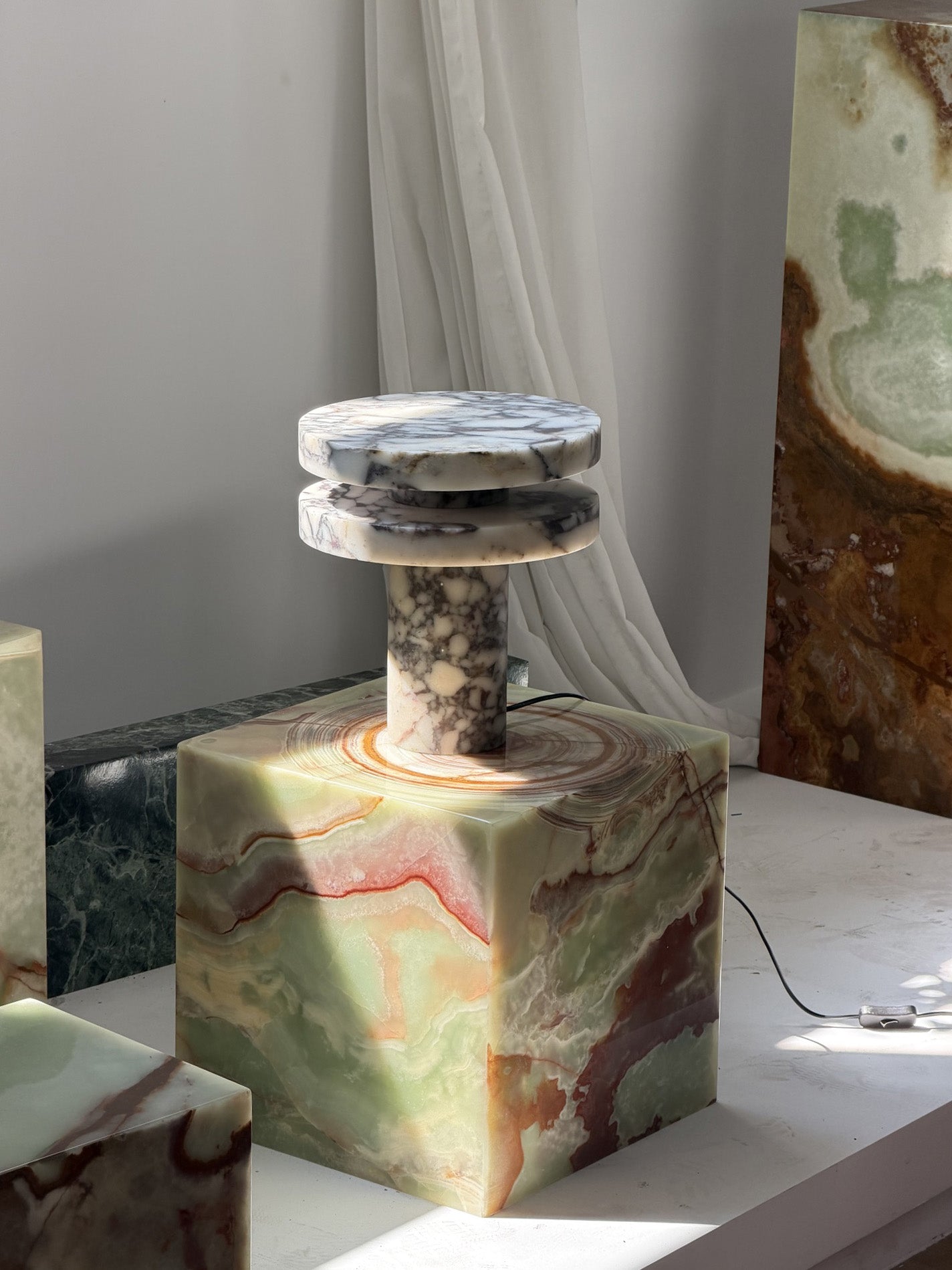 Pillar Marble Table Lamp