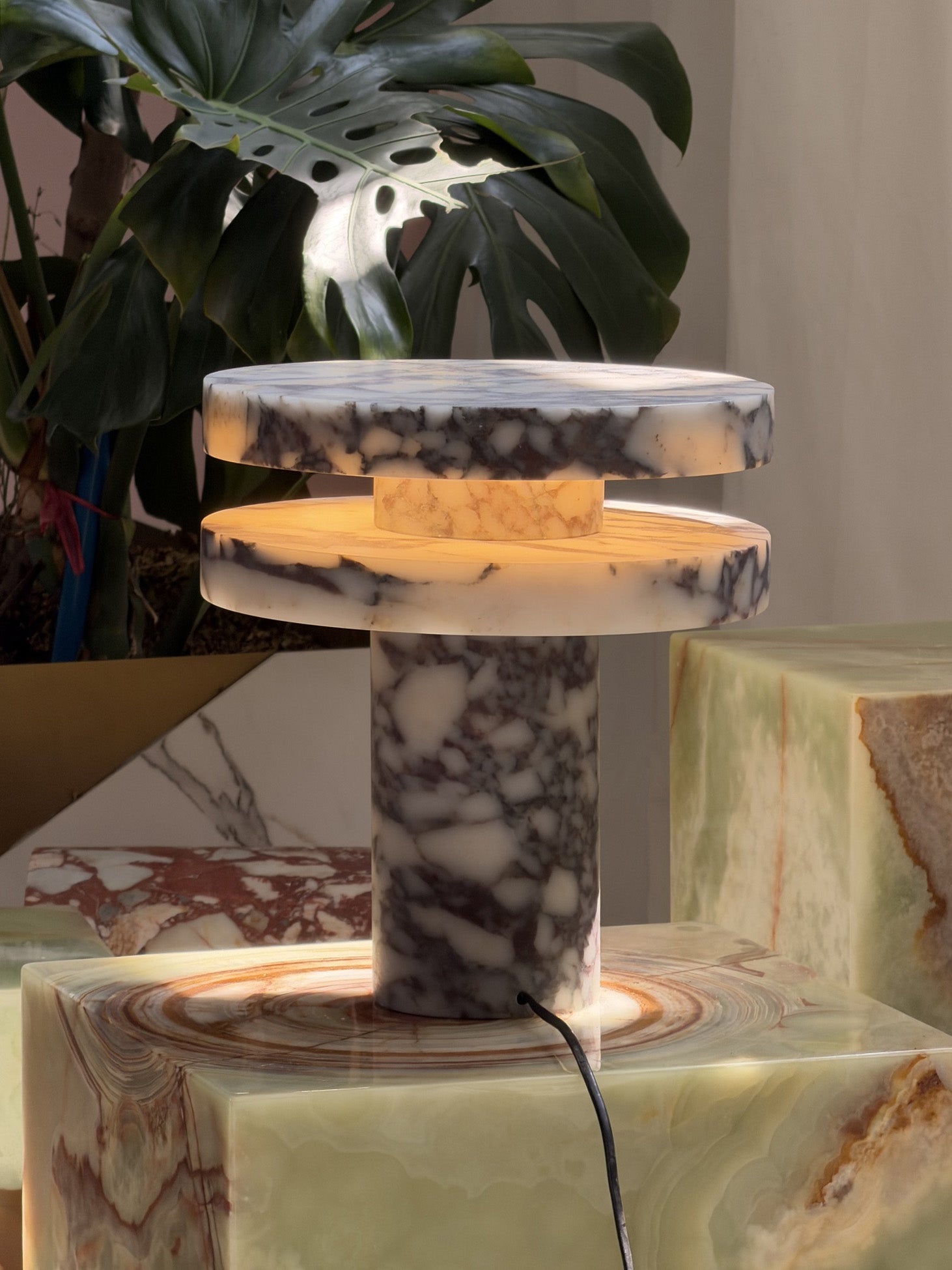 Pillar Marble Table Lamp