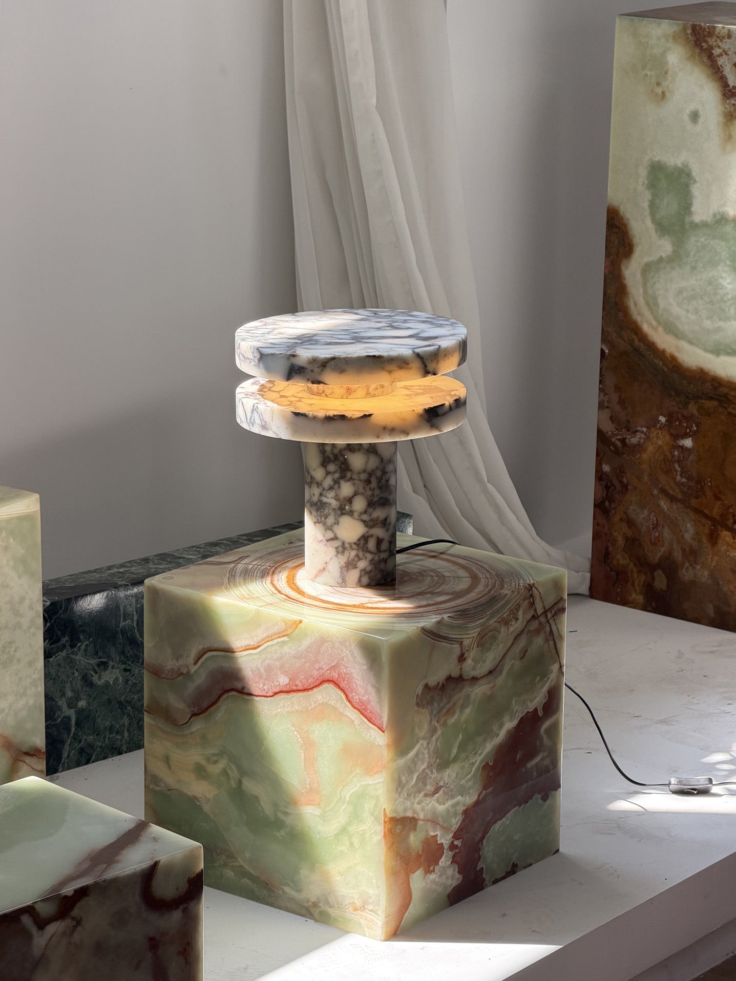 Pillar Marble Table Lamp