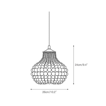 Pilli Beaded Pendant Lamp – detail 3 — Dimension drawings 1