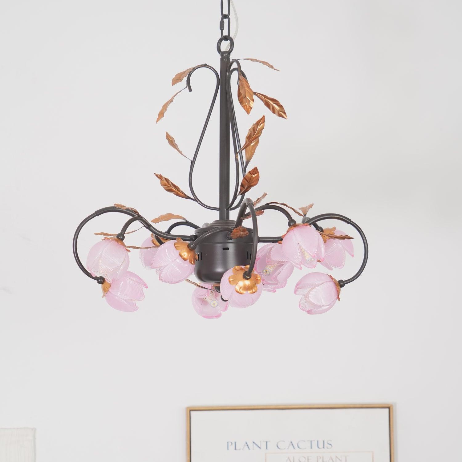 Pink Tulip Chandelier