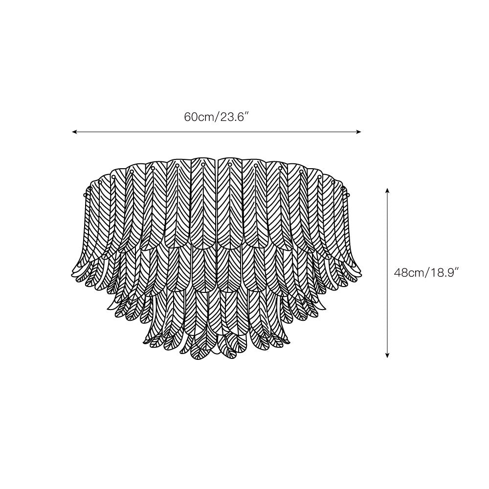 Plafonnier en verre Plume