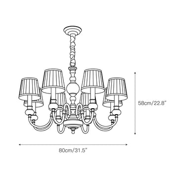 Plymouth Chandelier – detail 4 — Dimension drawings 2