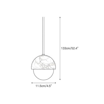 Polaris White Marble Pendant Lamp – detail 3 — Dimension drawings 1