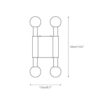 Pole and Circle Wall Lamp – detail 4 — Dimension drawings 2