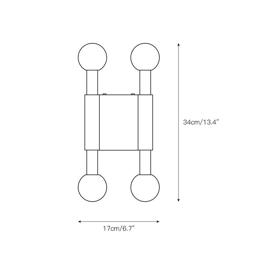 Pole and Circle Wall Lamp – detail 4 — Dimension drawings 2