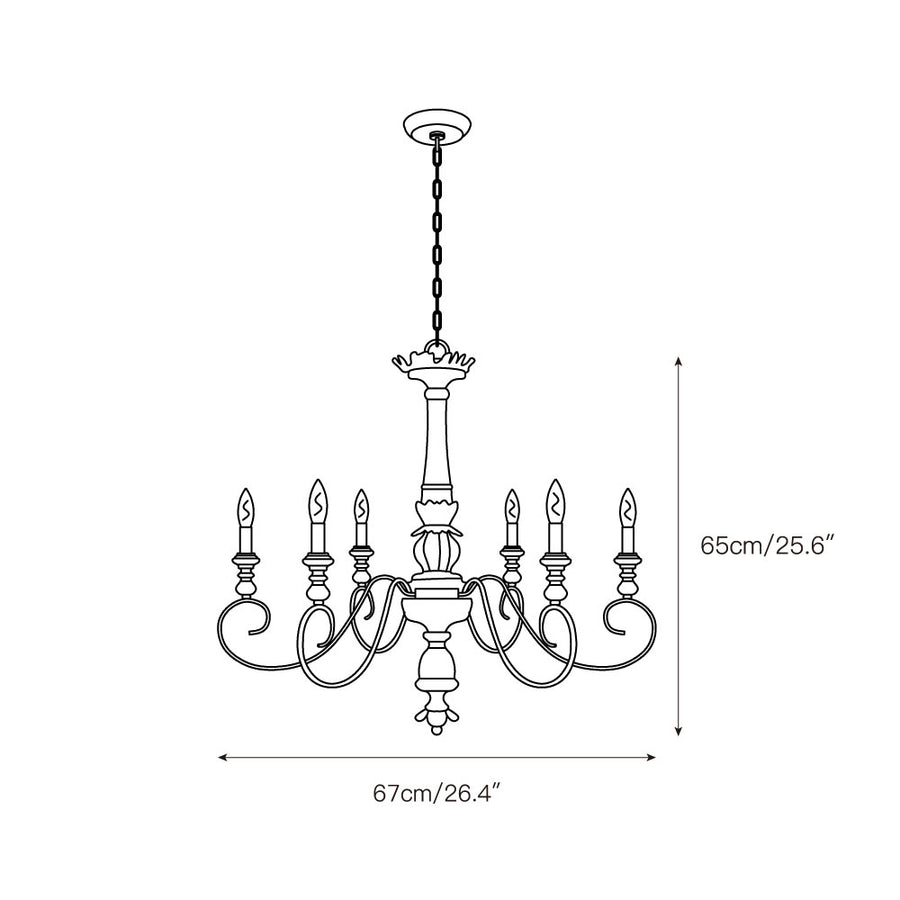 Poppe Wooden Chandelier – detail 3 — Dimension drawings 1