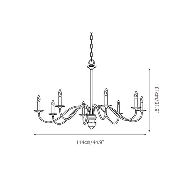 Poppy Hill Chandelier – detail 4 — Dimension drawings 2