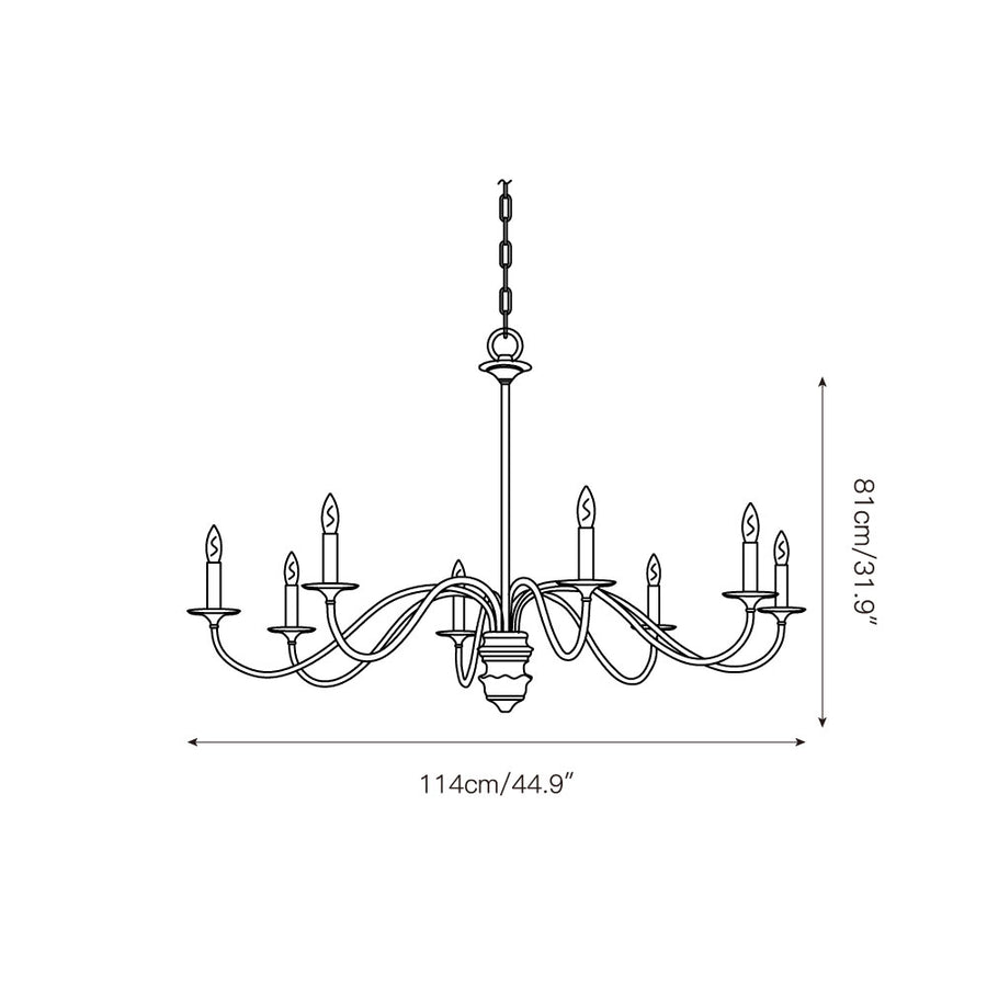 Poppy Hill Chandelier – detail 4 — Dimension drawings 2