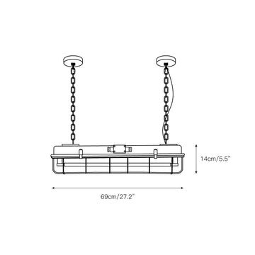Porringer Linear Industrial Pendant Lamp – detail 3 — Dimension drawings 1