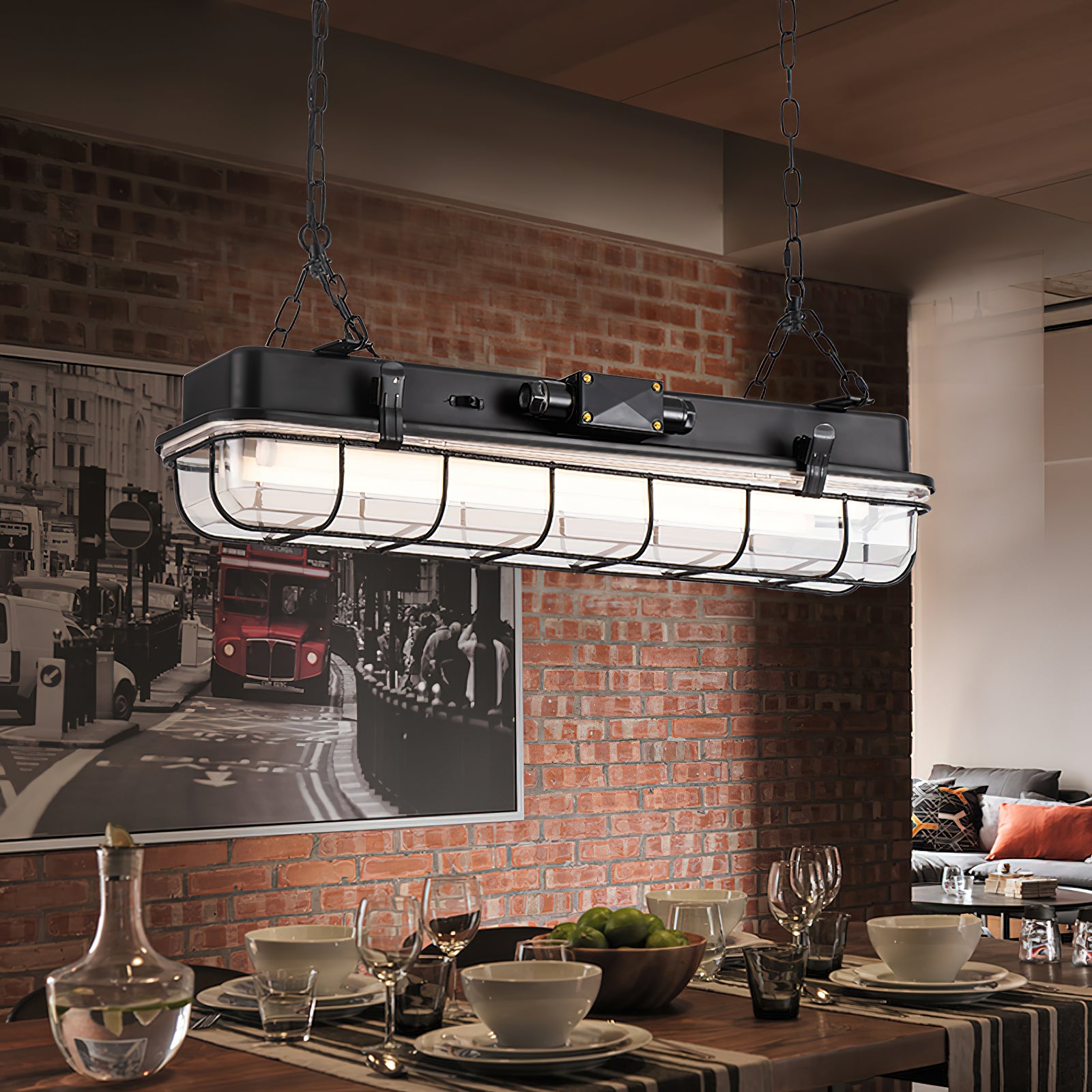 Porringer Linear Industrial Pendant Lamp Radilum