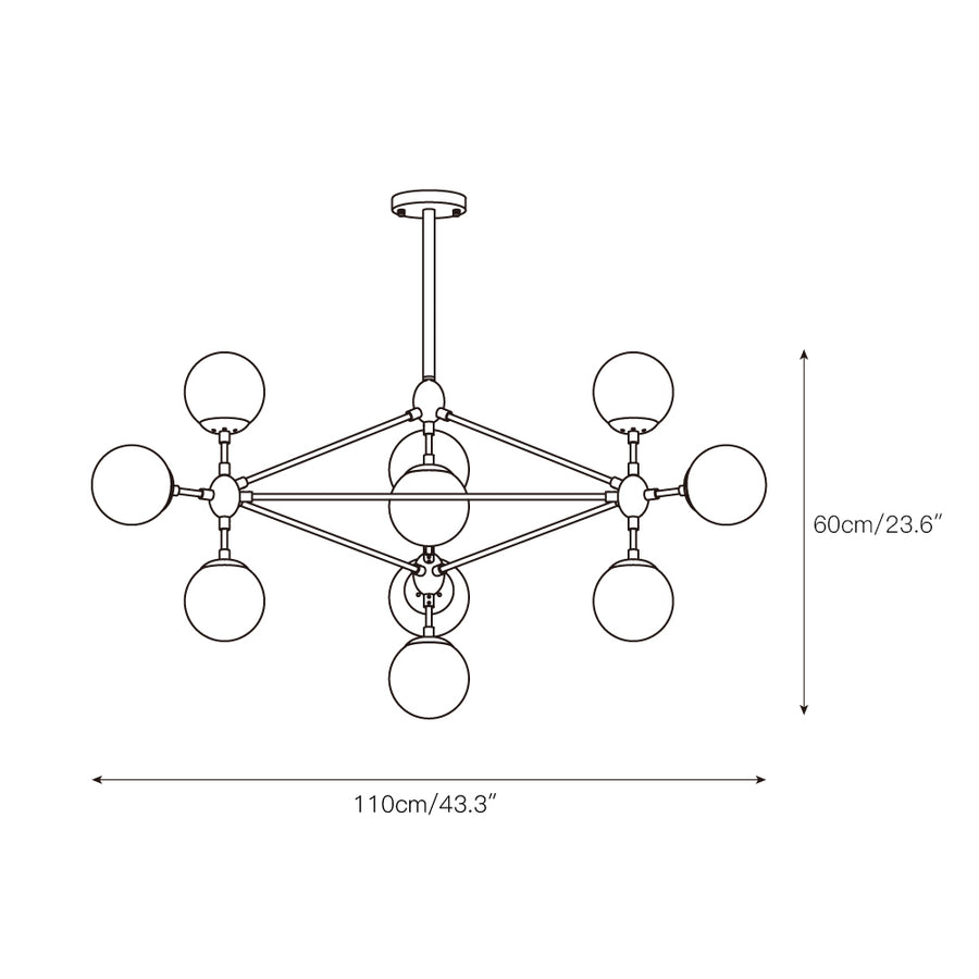 Orion Geometric Chandelier – detail 4 — Dimension drawings 2