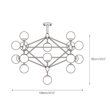 Orion Geometric Chandelier – detail 6 — Dimension drawings 4