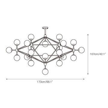 Orion Geometric Chandelier – detail 5 — Dimension drawings 3