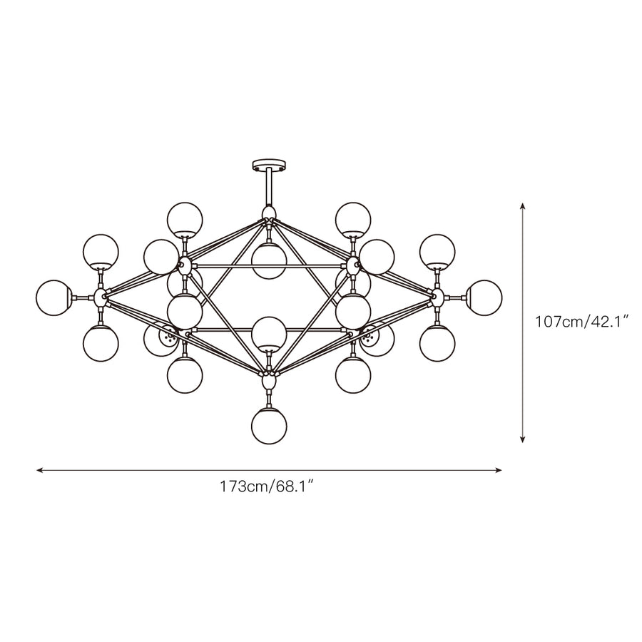 Orion Geometric Chandelier – detail 5 — Dimension drawings 3
