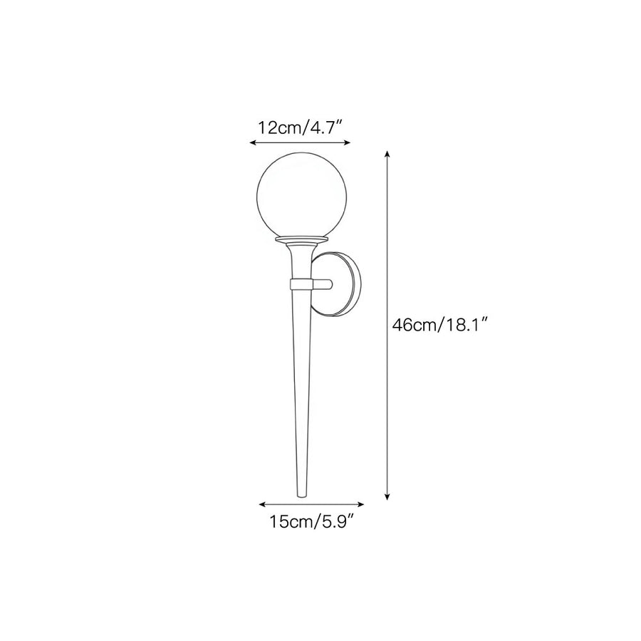 مصباح جداري Prescott Tail الألباستر — Dimension drawings 1