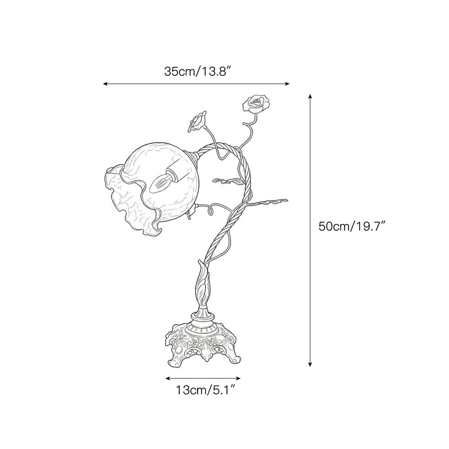 Primavera Flowers Table Lamp – detail 3 — Dimension drawings 1