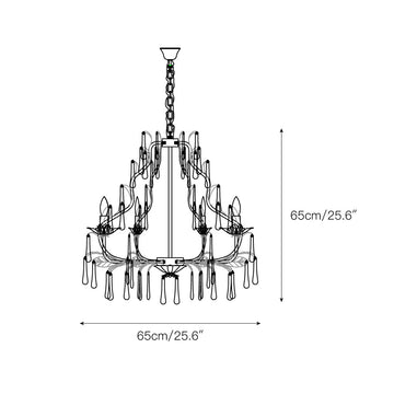 Purple Glass Birdcage Chandelier – detail 3 — Dimension drawings 1