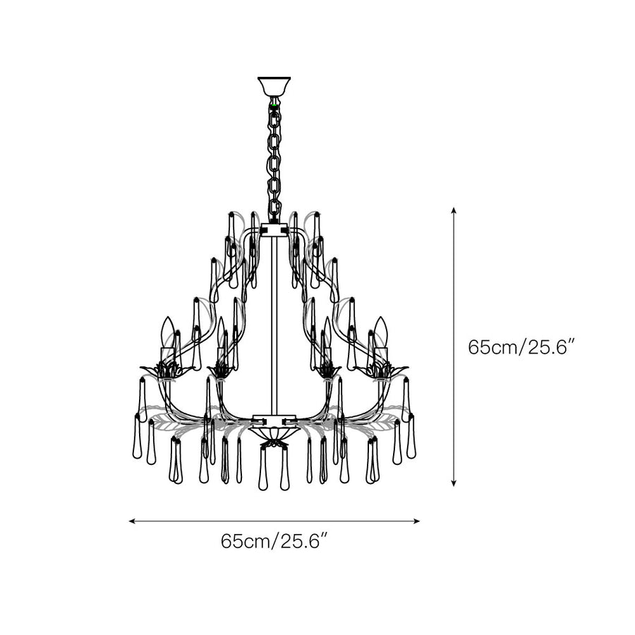 Purple Glass Birdcage Chandelier – detail 3 — Dimension drawings 1