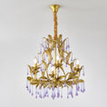 Load image into Gallery viewer, Purple Glass Birdcage Chandelier
