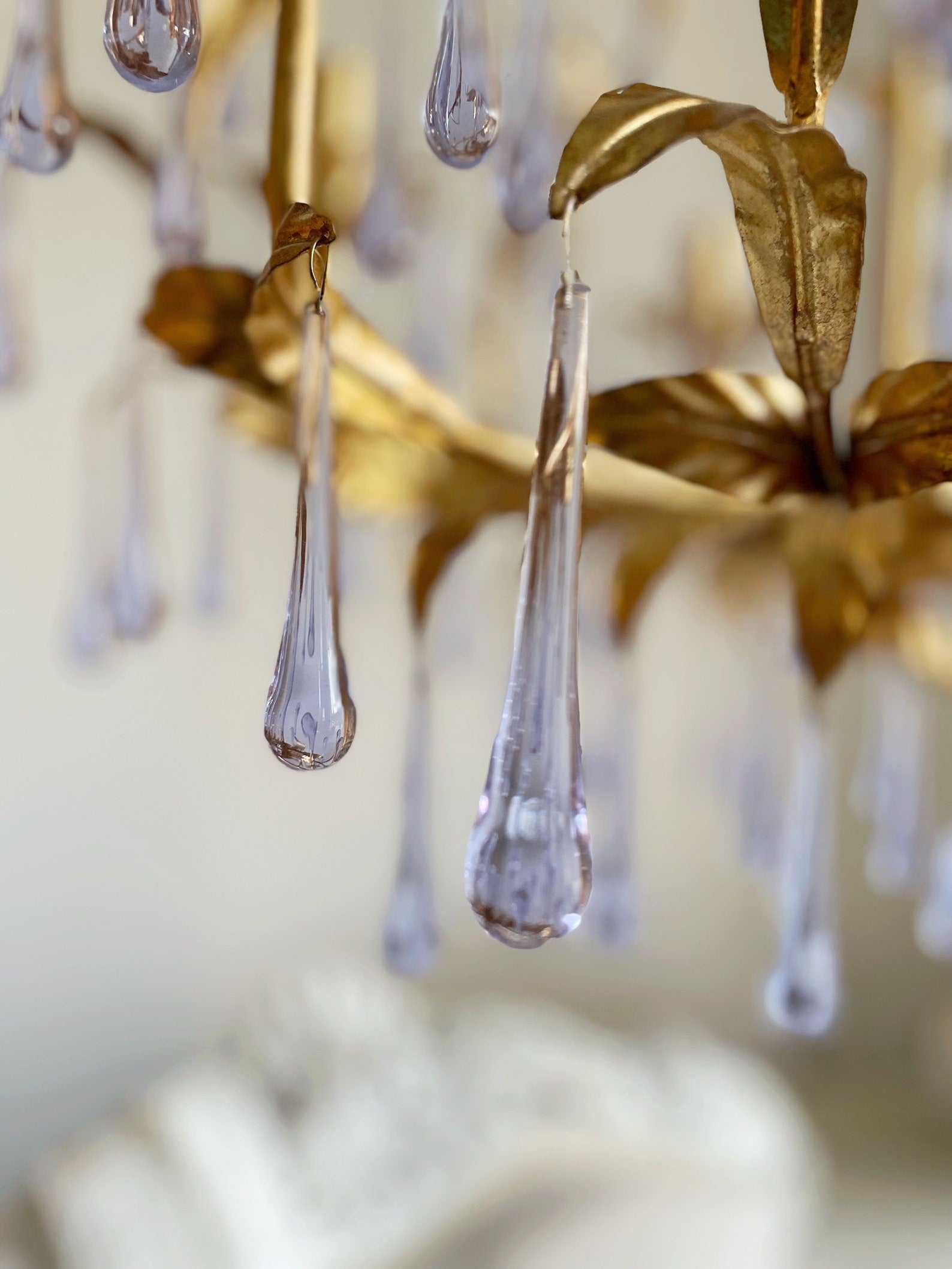 Purple Glass Birdcage Chandelier