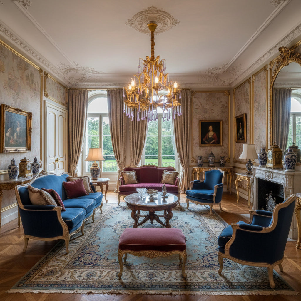 Purple Glass Birdcage Chandelier