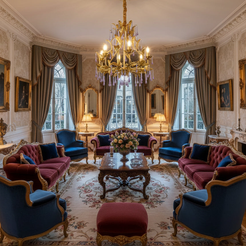 Purple Glass Birdcage Chandelier