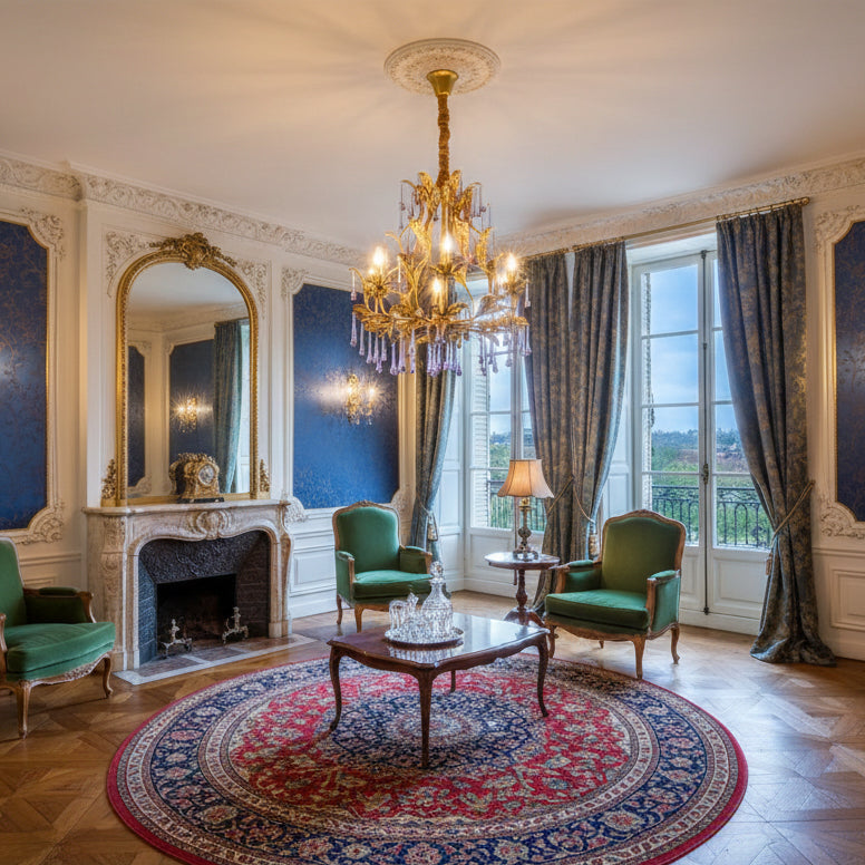 Purple Glass Birdcage Chandelier