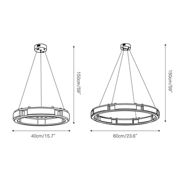Qatar Alabaster Chandelier – detail 4 — Dimension drawings 1